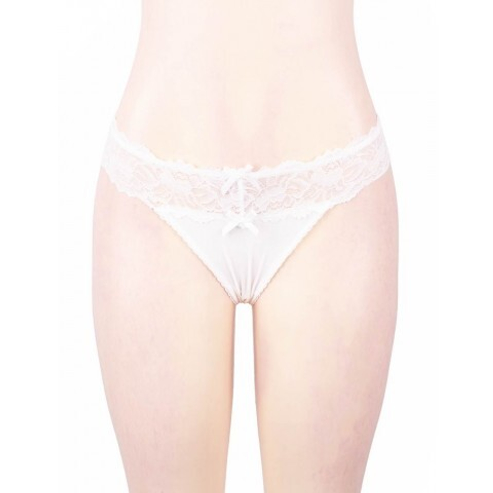 Трусики танга Sexy Floral Lace белые (3XL-4XL)