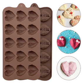 Силиконовая форма для шоколада "Алмазные сердца"