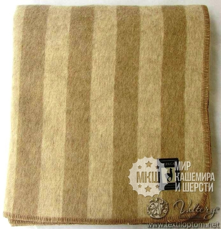 Одеяло тканое из шерсти альпака INCALPACA - 195x215 см.  (Арт. OA-1)  - бежевое