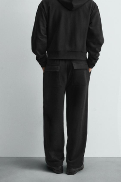 ZARA БРЮКИ-ДЖОГГЕРЫ BALLOON FIT, ЧЕРНЫЙ