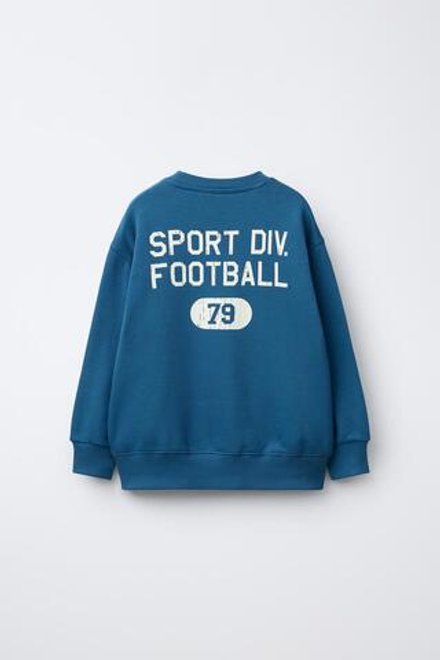 ZARA ТОЛСТОВКА С НАДПИСЬЮ , ЯРКО-СИНИЙ