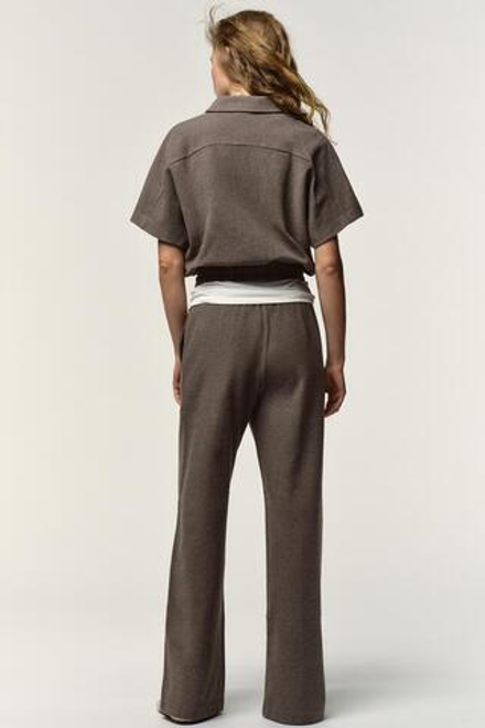 ZARA ШИРОКИЕ БРЮКИ ИЗ МЯГКОЙ ТКАНИ, НОРКА