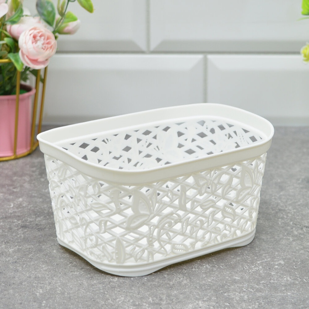 Корзина для хранения 1л "Keeplex Fiori" 16,3*12,2*8,7см, белое облако