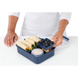 Контейнер со съемными разделителями 1.65л Sistema Bento Box Renew синий