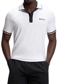Мужское теннисное поло BOSS TOC Serve - white