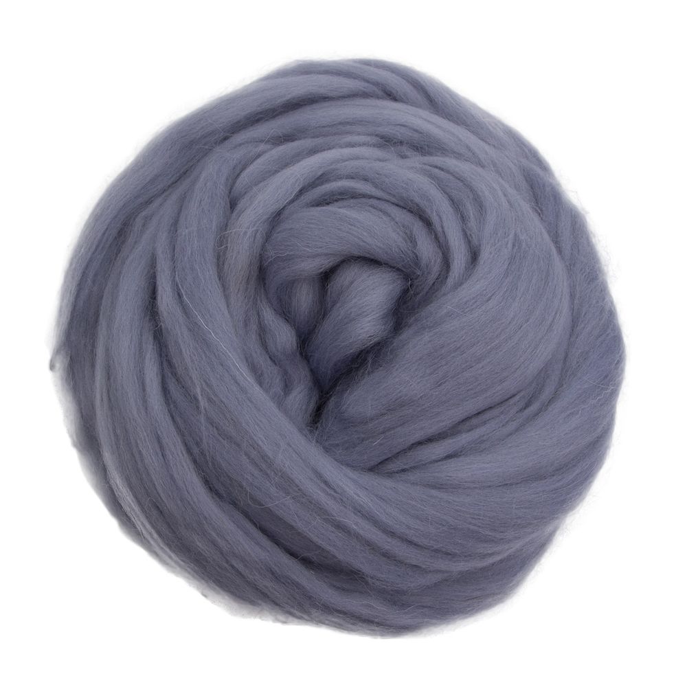 Шерсть для валяния "ТРО", полутонкая шерсть, 100г, стальной