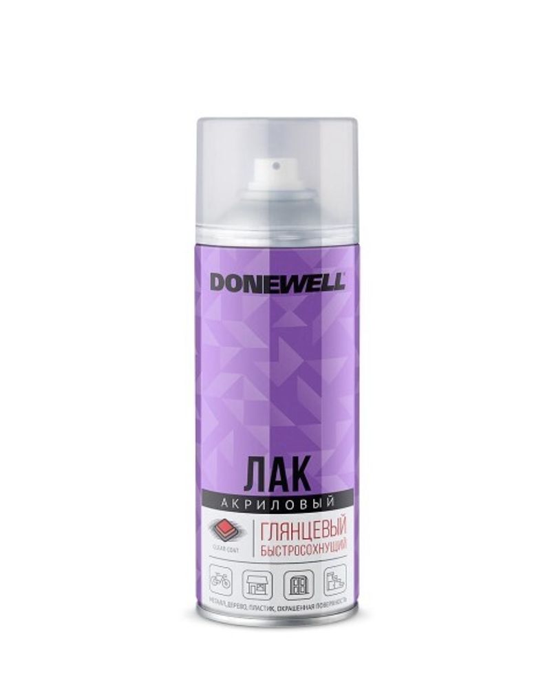 Лак спрей 520 мл акриловый глянцевый (DONEWELL)