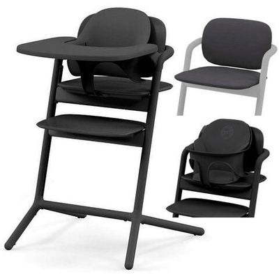 Стульчик для кормления Cybex Lemo 4 в 1 с мягкими чехлами Comfort Inlay Stunning Black/Stunning Black