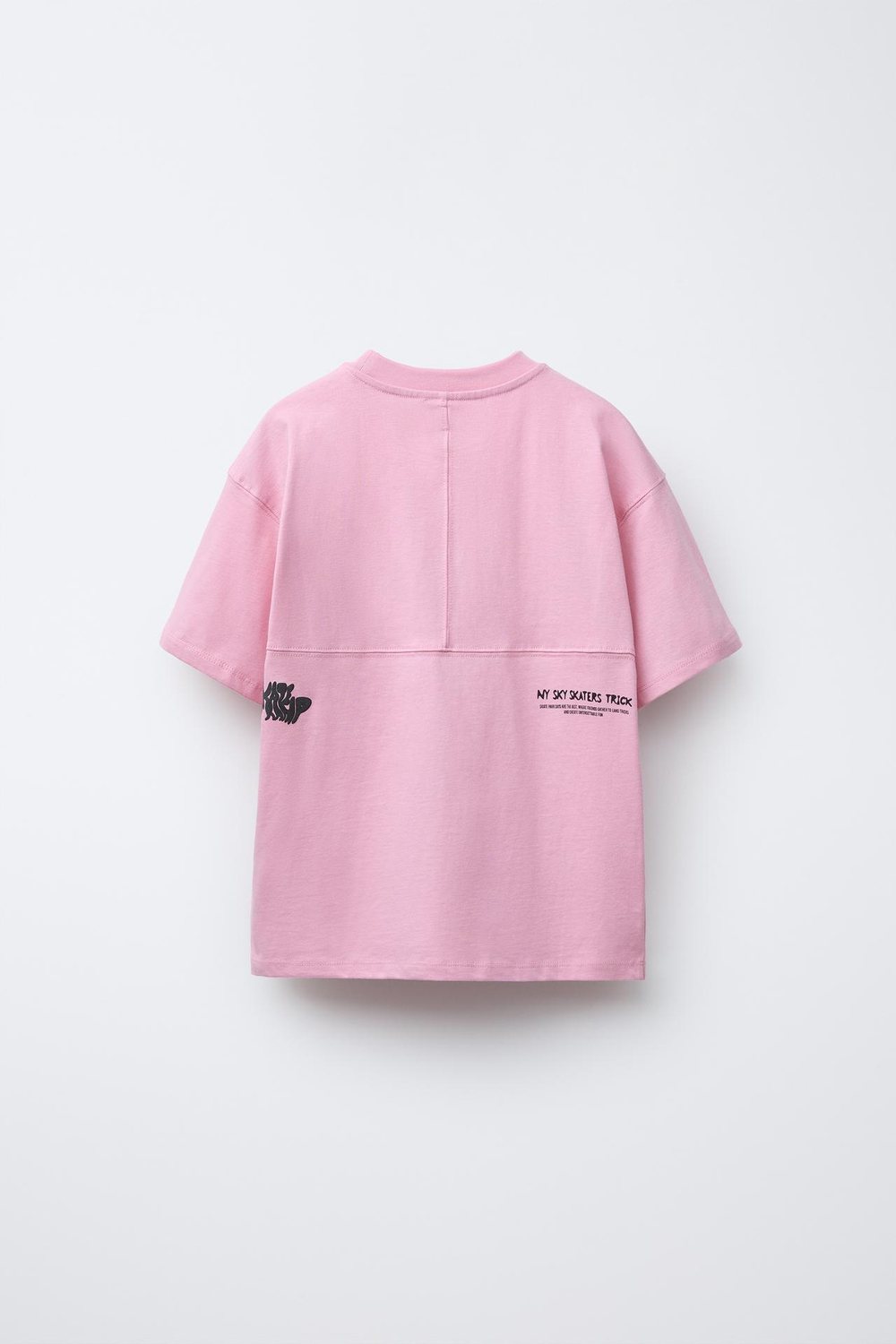 ZARA ФУТБОЛКА С НАДПИСЬЮ В СТИЛЕ ГРАФФИТИ, РОЗОВЫЙ