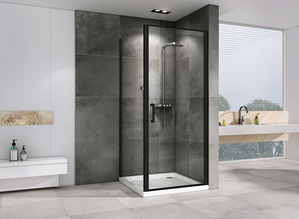 Душевой уголок Abber Sonnenstrand 100x85 AG04100B-S85B профиль Черный стекло прозрачное