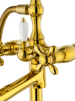 Смеситель для ванны напольного монтажа WONZON & WOGHAND RETRO, Глянцевое золото (WW-88649020-PG)