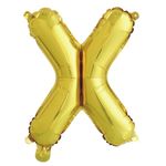 Фольгированный шар с клапаном (16''/41 см) Мини-буква, Х, Золото, 1 шт. в упак.