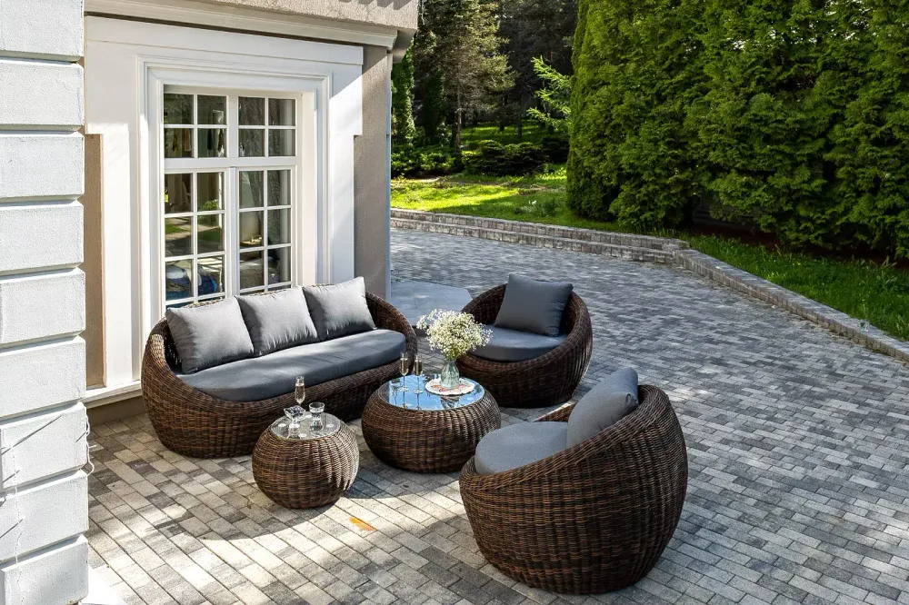 "Барселона" лаунж-зона из искусственного ротанга, цвет коричневый