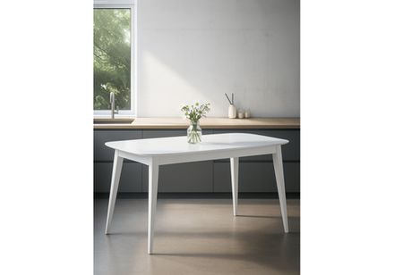 Стол деревянный Woodville Адель 145(190)x80 белый матовый