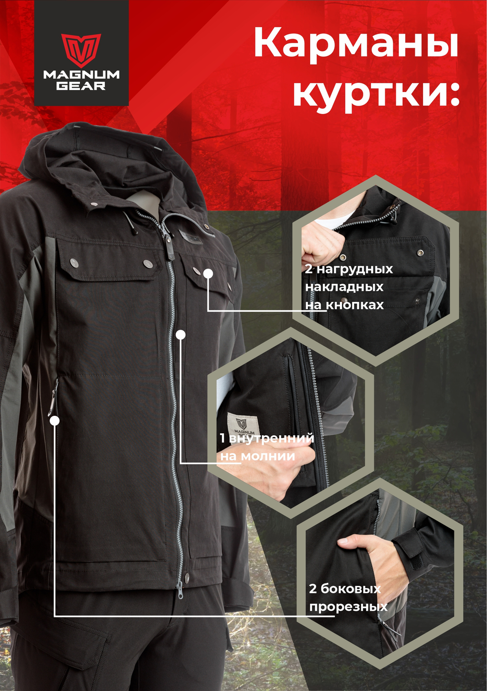 Костюм МАГНУМ TREK PRO черный/графит