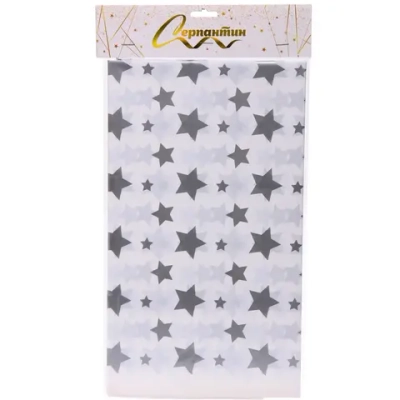 Скатерть «Серебряные звезды» 108*180 см, пвх, Серебро