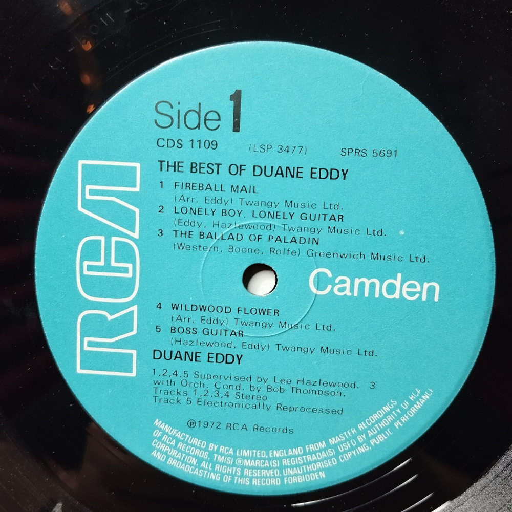 Винтажная виниловая пластинка LP The Best Of Duane Eddy (UK 1972)