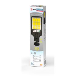 Светильник уличный ЭРА ERAKCS25-02 на солнечной батарее 10Вт 300 Лм 5000К 100 LED COB с датчиком движения ПДУ IP44 | Садовые фасадные светильники
