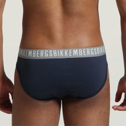 Мужские трусы брифы синие набор 2 в 1 Bikkembergs CLASSIC BKK1USP02BI/2
