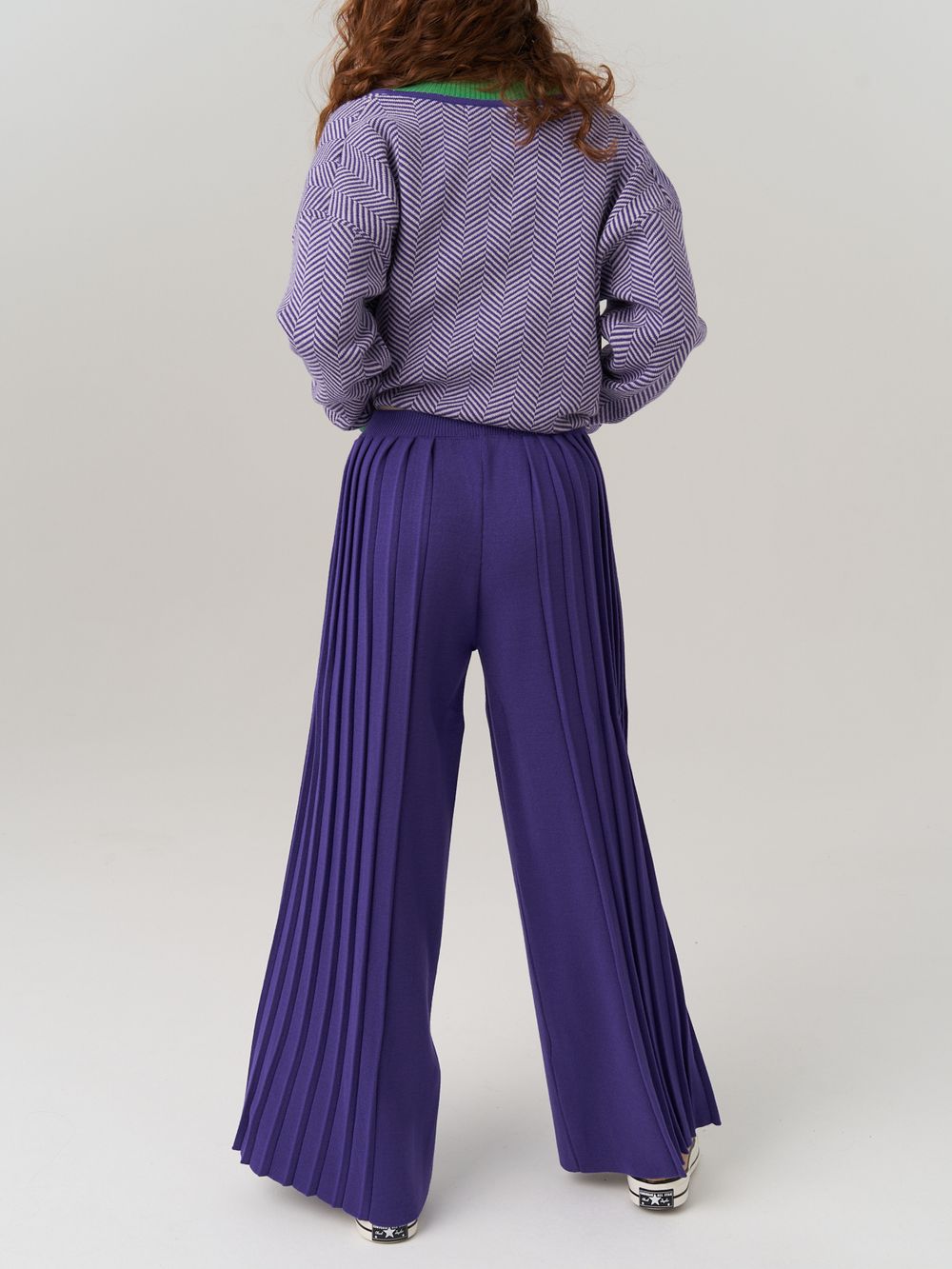 Школьные широкие брюки для девочки AT726-2 сиреневый