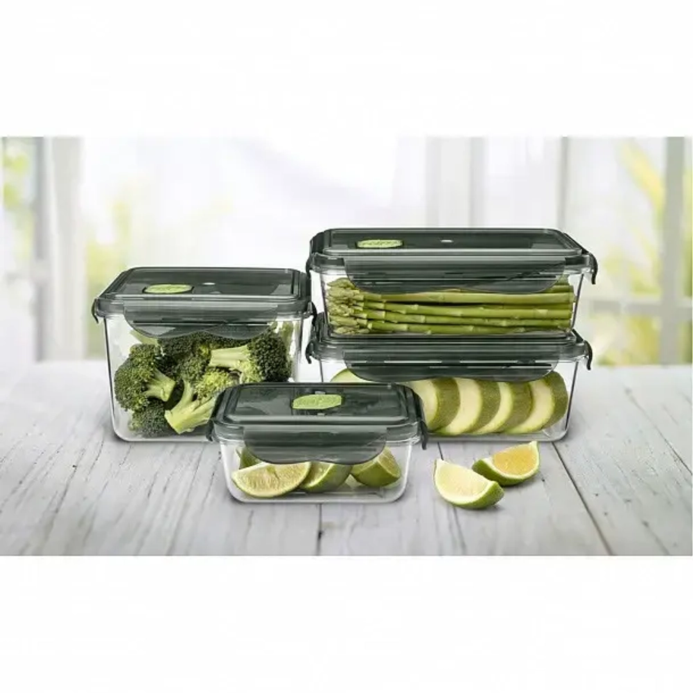 Контейнер для продуктов с клапаном 1л прямоугольный «BRILLIANT» черный