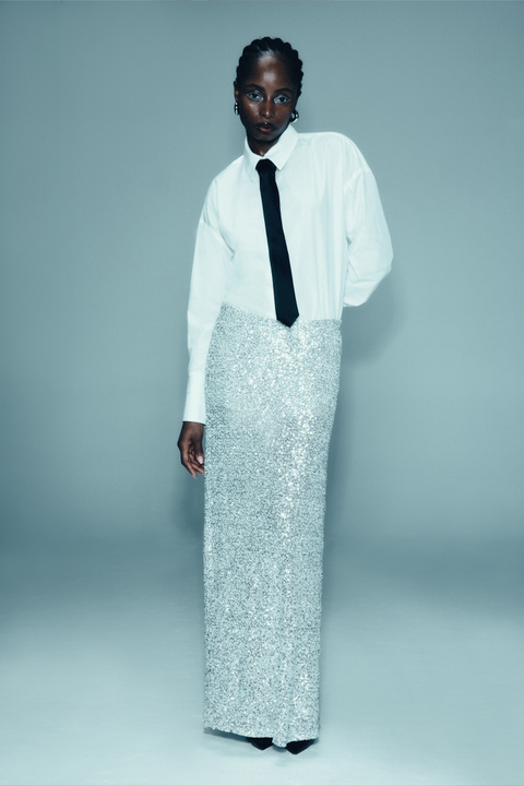 Юбка макси из пайеток