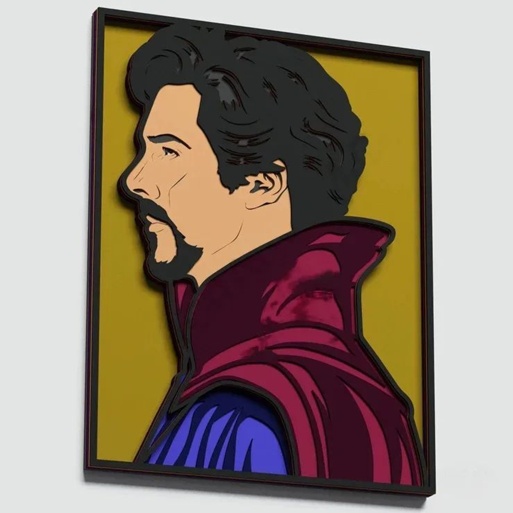 Декоративное панно из дерева Доктор Стрэндж, 80x61 см