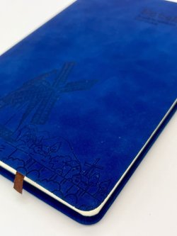 Блокнот 128 л А5 линейка мельница синий (7675-4)