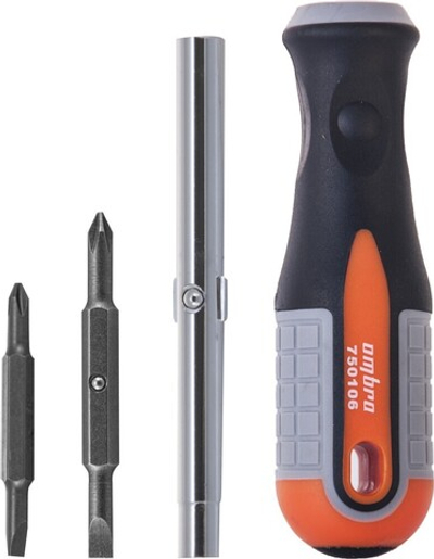 750106 Отвертка стержневая 6 в 1 ROUND GRIP 1/4",5/16"DR, SL5,6, PH1,2