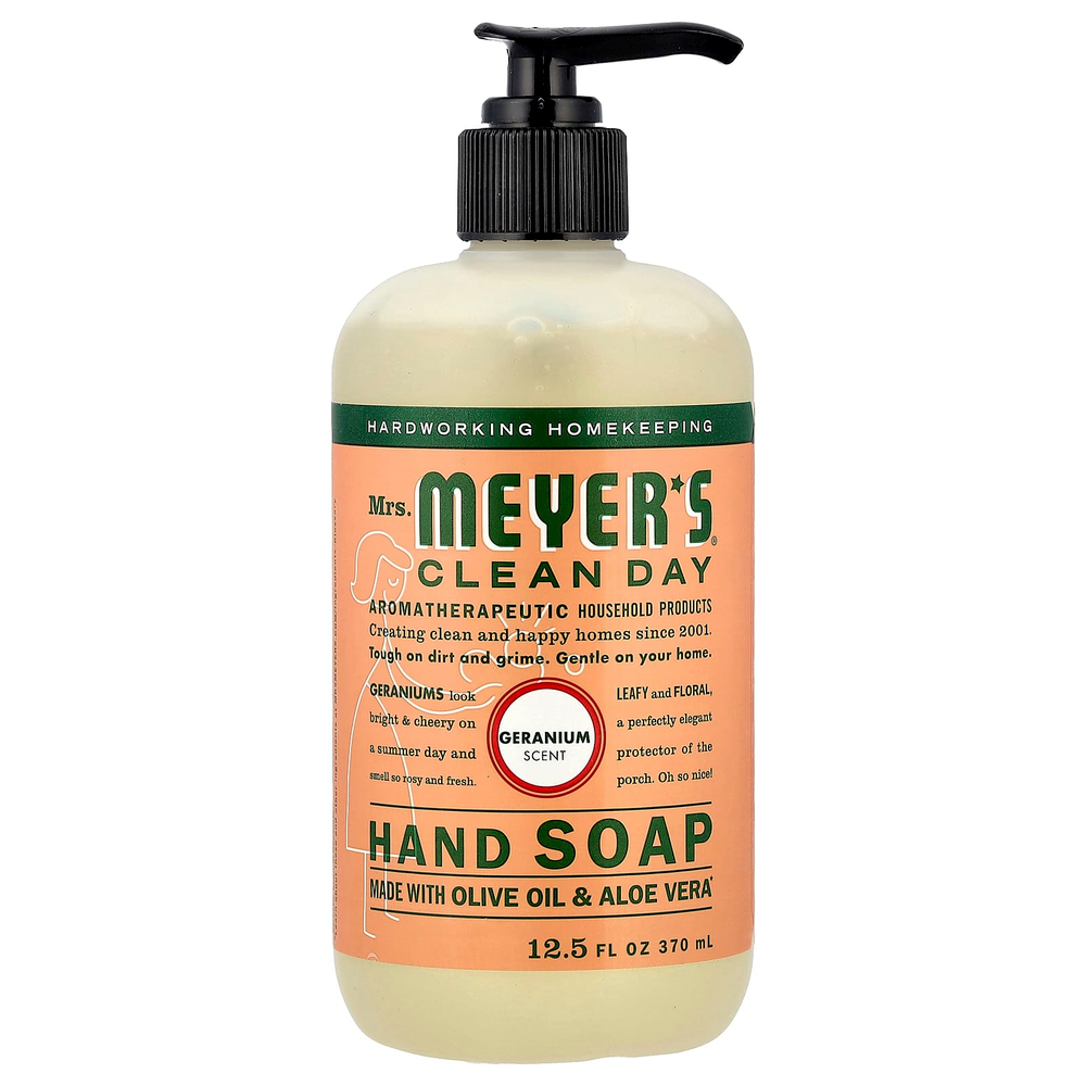 Mrs. Meyers Clean Day, мыло для рук, с геранью, 370 мл (12,5 жидк. унции)