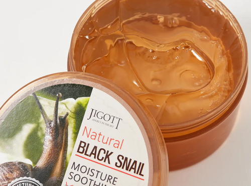 Jigott Black Snail Moisture Soothing Gel увлажняющий успокаивающий гель с муцином черной улитки