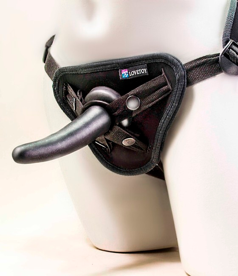 Страпон-трусики с двумя сменными насадками Uni Strap 7'' (Цвет: телесный с черным)