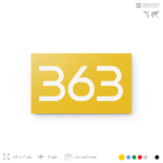 Номер на дверь 363, табличка на дверь для офиса, квартиры, кабинета, аудитории, склада, желтая 120х70 мм, Айдентика Технолоджи