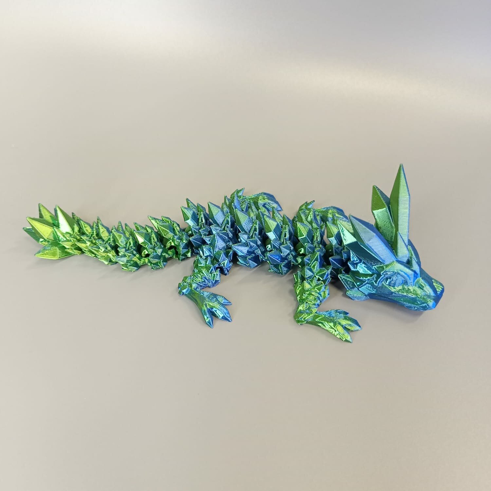 Кристальный дракон, малыш, сине-зеленый