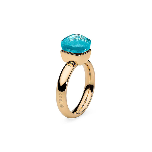 Кольцо Qudo Firenze aqua 17.2 мм 610077/17.2 BL/G размер 17,2