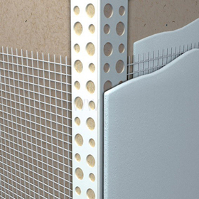 Профиль угловой Кнауф ПВХ перфорированный с сеткой 2500 мм