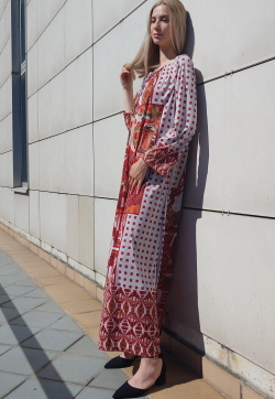 Платье "Красный Тигр", по мотивам живописи современного вьетнамского художника Ханг Тронг