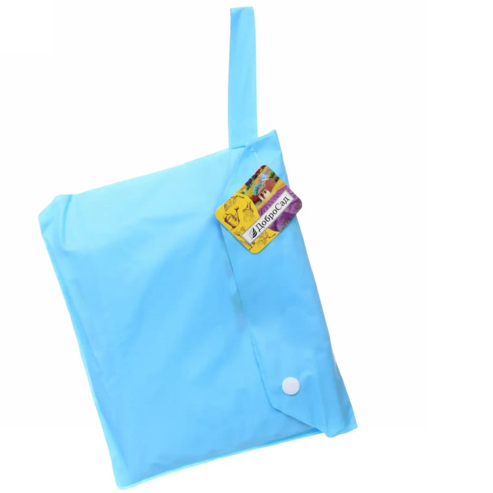 Дождевик-плащ детский «Веселые приключения-Жирафик» с капюшоном,регулир.манжет, цвет голубой, размер M(73*50см) ДоброСад