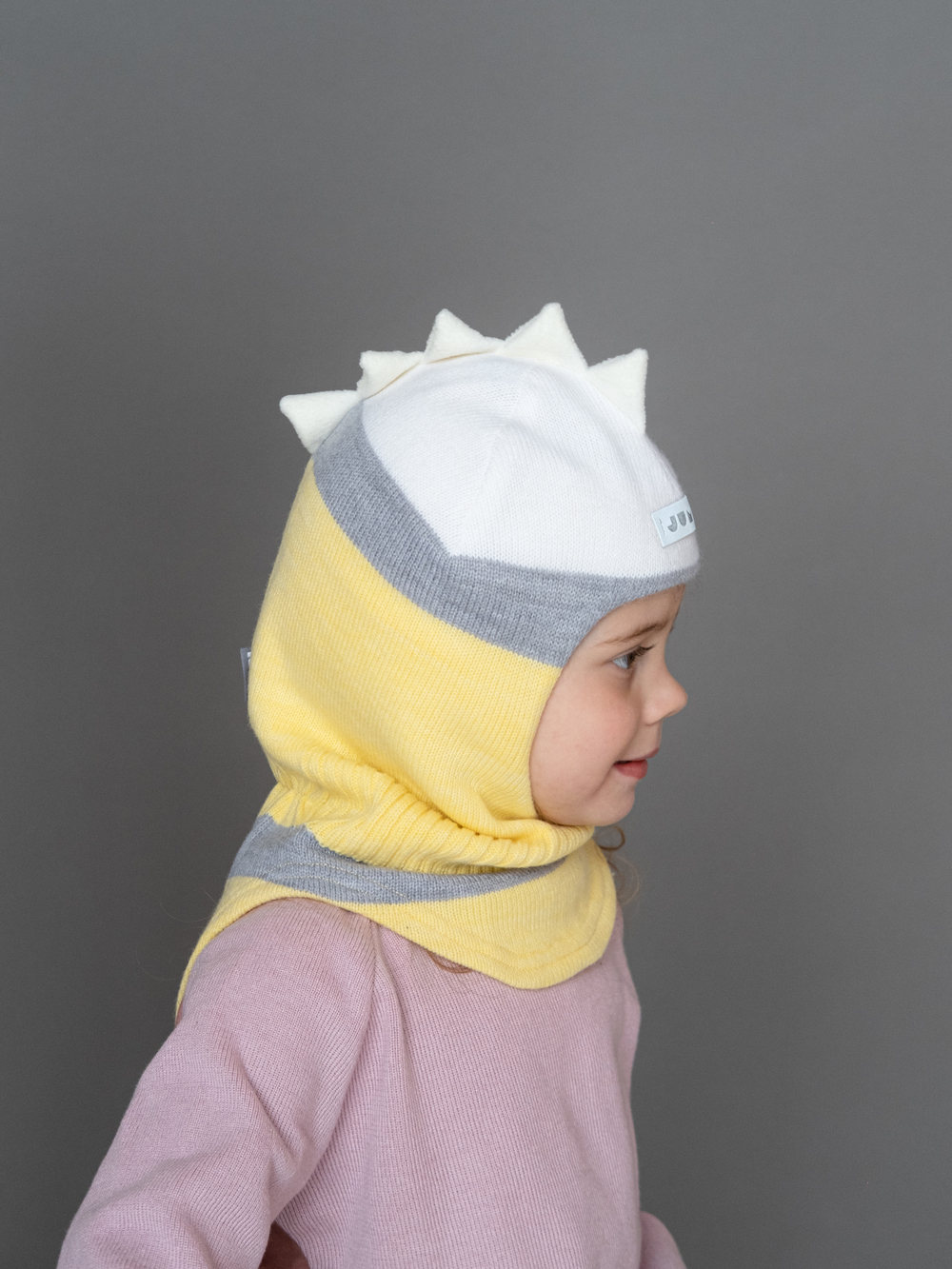 Шлем весенний/осенний вязаный (Лимонный мусс) ОРЕО