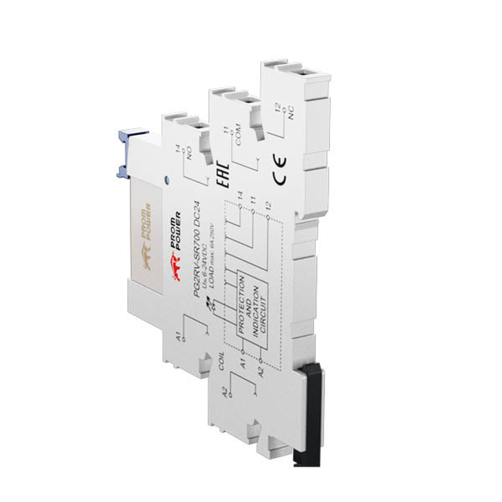 Ультратонкое реле Prompower PG2RV-SR700 DC24 Винтовые клеммы, номинальный ток 6А, управление 24VDC