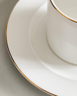 Zara Home чайная пара из костяного фарфора, цвет золотой, 16 см