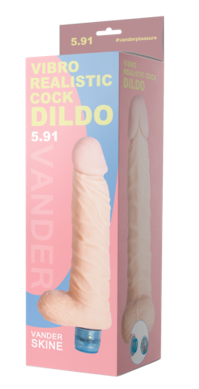 Вибромассажёр "Vibro Realistic Cock Dildo 5.91", Светлый