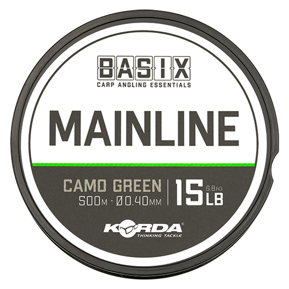 KORDA Леска Basix Main Line 0,4мм 500м 15lb Camo green