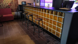 Стеклоблок медовый волна окрашенный изнутри  Vitrablok  19x19x8