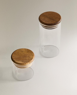Zara Home пищевой контейнер из боросиликатного стекла, цвет прозрачный, 6 см