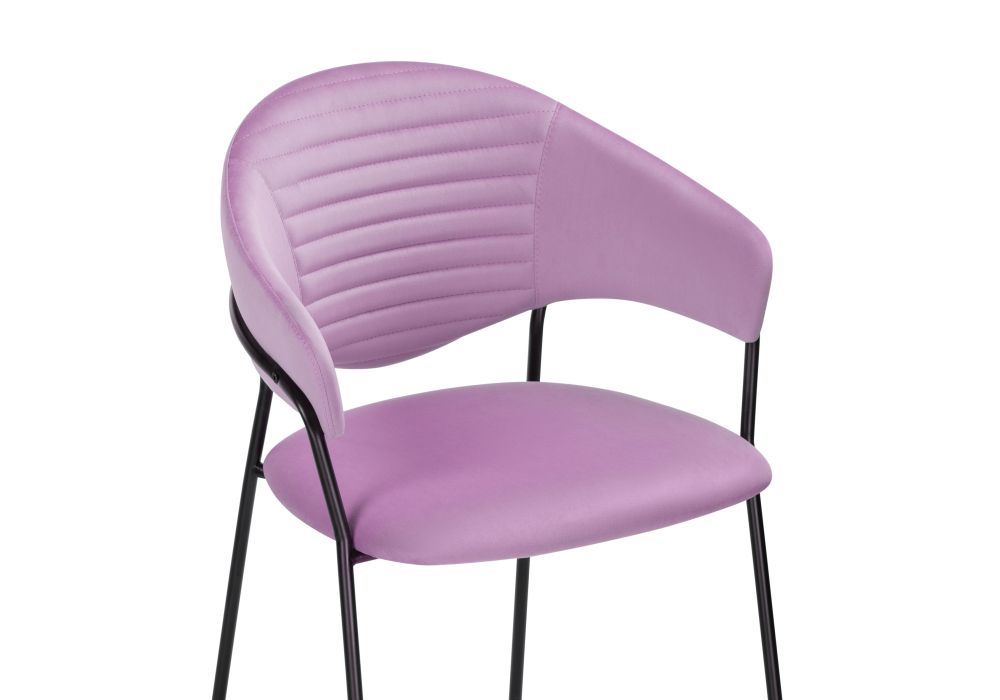 Стул на металлокаркасе Рансол лиловый / черный глянец