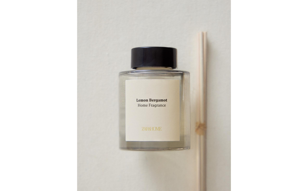 Zara Home Аромадиффузор Lemon Bergamot 100 мл, тростниковые палочки микадо, аромат свежий цитрусовый, Горчичный