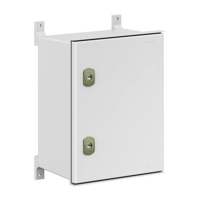 Цельный навесной шкаф из фибергласа без МП со сплошной дверью400х300х200 (ВхШхГ) мм