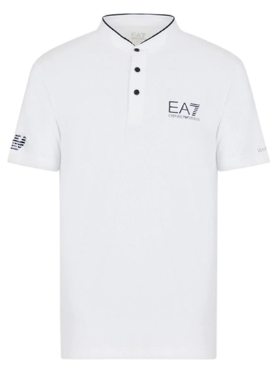 Мужское поло теннисное EA7 Man Jersey Jumper - white