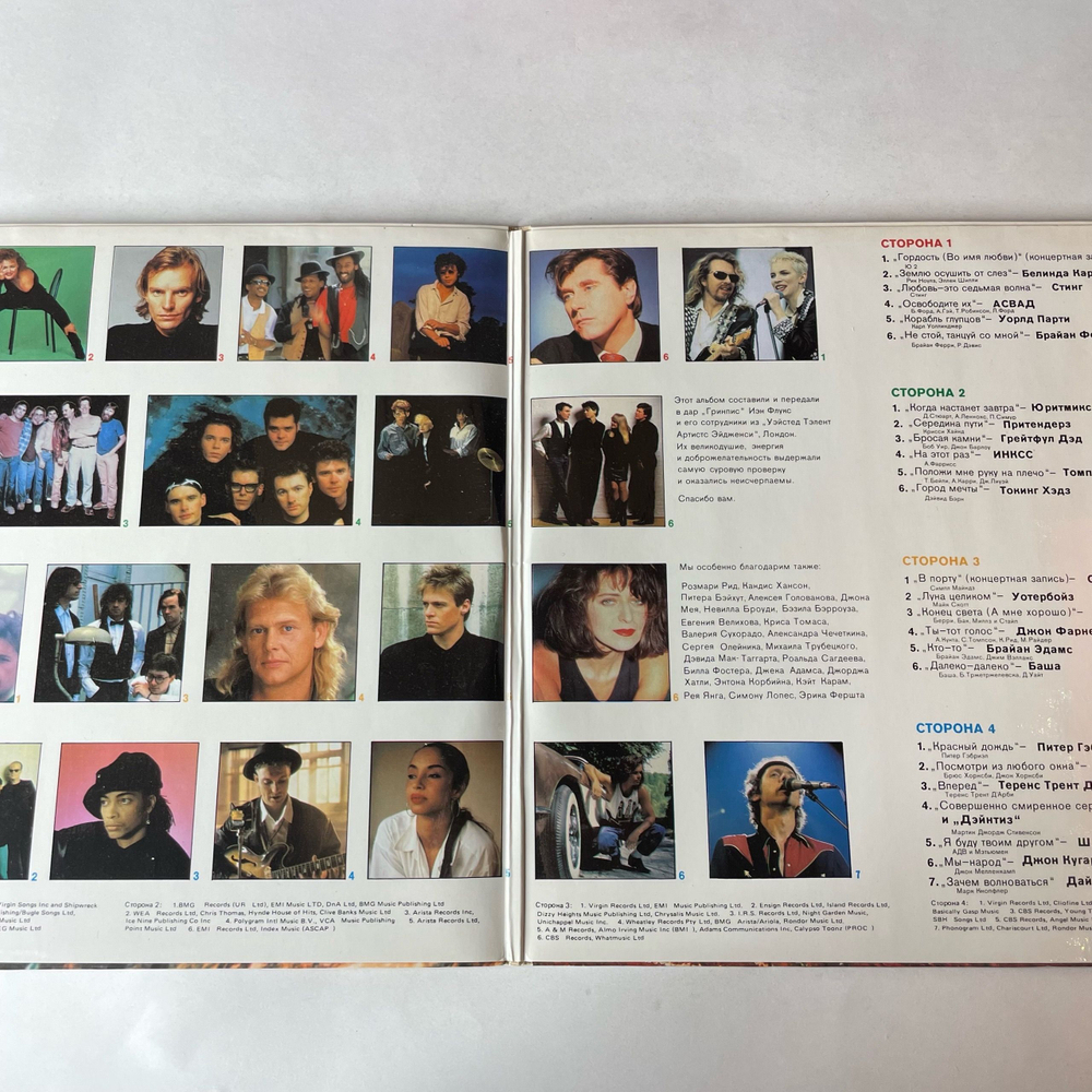 Винтажная виниловая пластинка LP Сборник Breakthrough (СССР 1989) (U2, R.E.M., Sade, Eurythmics и др)